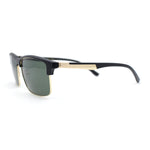 Polarized Hipster Narrow Rectangle Half Horn Rim Fashion Sunglasses