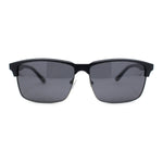 Polarized Hipster Narrow Rectangle Half Horn Rim Fashion Sunglasses