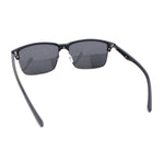 Polarized Hipster Narrow Rectangle Half Horn Rim Fashion Sunglasses