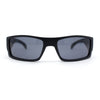 Mens Locs Matte Flaming Arm Rectangular Biker Gangster Sunglasses