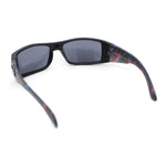 Mens Locs Matte Flaming Arm Rectangular Biker Gangster Sunglasses