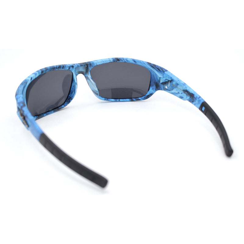 Xloop Polarized Mens Smoke Camouflage Wrap Plastic Sport Sunglasses