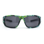 Xloop Polarized Mens Smoke Camouflage Wrap Plastic Sport Sunglasses