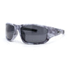 Xloop Polarized Mens Smoke Camouflage Wrap Plastic Sport Sunglasses