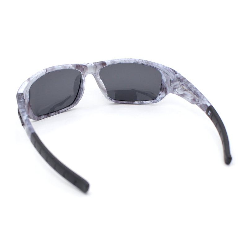 Xloop Polarized Mens Smoke Camouflage Wrap Plastic Sport Sunglasses