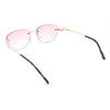 Leopard Jaguar Jewel Arm Rimless Rectangle Hustler Dad Shade Sunglasses