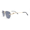 Leopard Jaguar Jewel Arm Rimless Rectangle Hustler Dad Shade Sunglasses