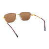 Leopard Jaguar Jewel Arm Rimless Rectangle Hustler Dad Shade Sunglasses