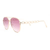 Womens Jewel Chain Arm Double Bridge Metal Rim Officer Style Sunglasses