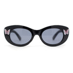 Girls Child Size Butterfly Deco Oval Mod Cat Eye Plastic Sunglasses