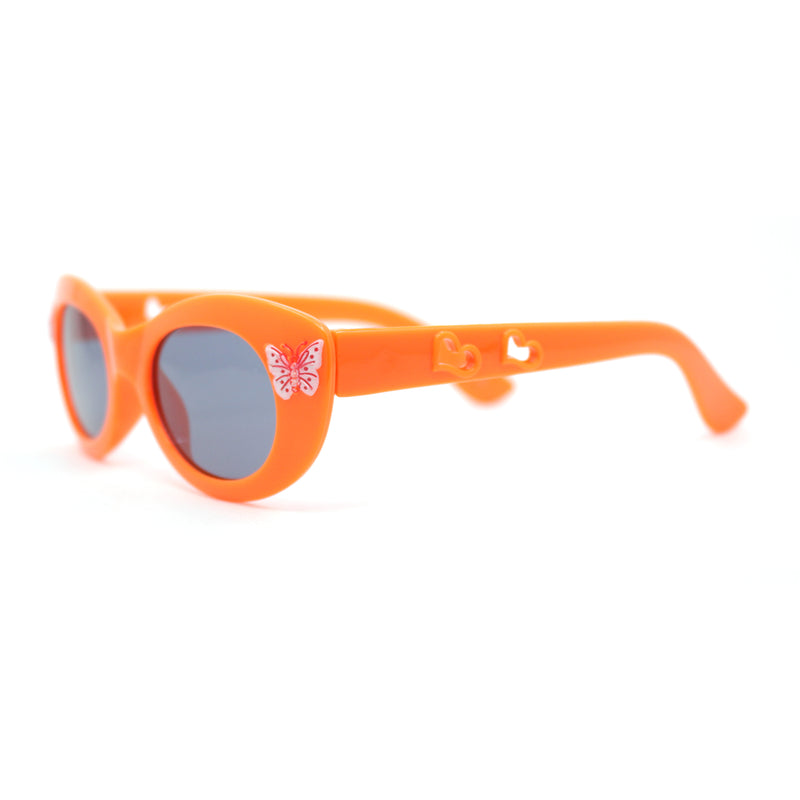 Girls Child Size Butterfly Deco Oval Mod Cat Eye Plastic Sunglasses