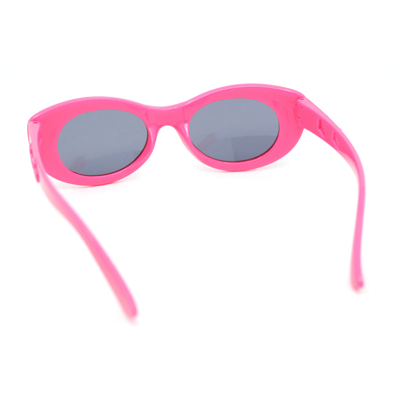 Girls Child Size Butterfly Deco Oval Mod Cat Eye Plastic Sunglasses