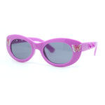 Girls Child Size Butterfly Deco Oval Mod Cat Eye Plastic Sunglasses