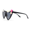 Girls Child Size Flower Girl Beads Cat Eye Heart Shape Plastic Sunglasses