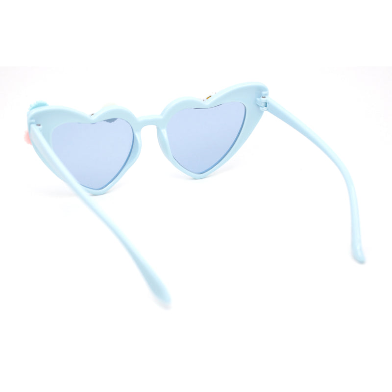 Girls Child Size Flower Girl Beads Cat Eye Heart Shape Plastic Sunglasses