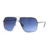 Mens Rectangular Metal Rim Officer Gentlemanly Racer Sunglasses