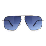 Mens Rectangular Metal Rim Officer Gentlemanly Racer Sunglasses