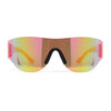 Boys Kids Rimless Shield Color Mirror Wrap Curved Sport Sunglasses