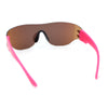 Boys Kids Rimless Shield Color Mirror Wrap Curved Sport Sunglasses