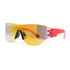 Boys Kids Rimless Shield Color Mirror Wrap Curved Sport Sunglasses