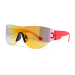 Boys Kids Rimless Shield Color Mirror Wrap Curved Sport Sunglasses
