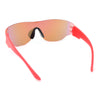 Boys Kids Rimless Shield Color Mirror Wrap Curved Sport Sunglasses