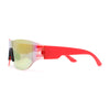 Boys Kids Rimless Shield Color Mirror Wrap Curved Sport Sunglasses