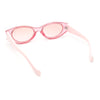 Womens Jewel Rhinestone Oval Glitter Concave Mid Temple Sunglasses