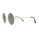 Iconic Hippie Musician 70s Round Circle Lens Metal Rim Sunglasses