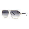 Mens Sophisticated Rectangular Flat Top Euro Style Metal Rim Sunglasses