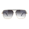 Mens Sophisticated Rectangular Flat Top Euro Style Metal Rim Sunglasses