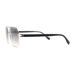 Mens Sophisticated Rectangular Flat Top Euro Style Metal Rim Sunglasses