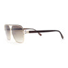 Mens Sophisticated Rectangular Flat Top Euro Style Metal Rim Sunglasses