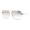 Mens Sophisticated Rectangular Flat Top Euro Style Metal Rim Sunglasses