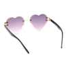 Womens Rimless Rhinestone Jewel Heart Shape Luxury Sunglasses