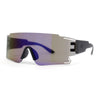 Mens Oversized Wrap Sport Color Mirror Shield Futuristic Sunglasses