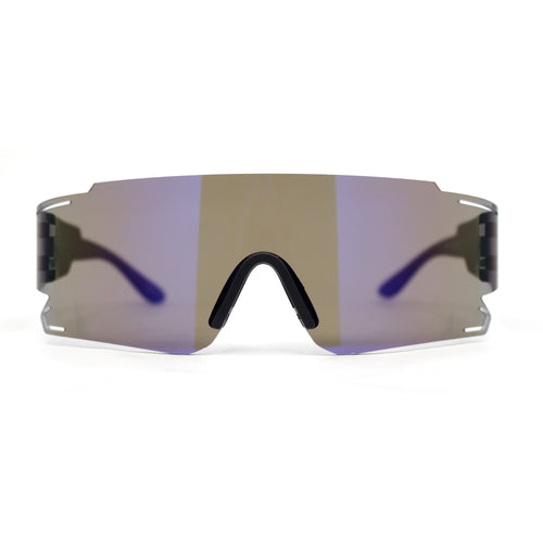 Mens Oversized Wrap Sport Color Mirror Shield Futuristic Sunglasses