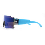 Mens Oversized Wrap Sport Color Mirror Shield Futuristic Sunglasses