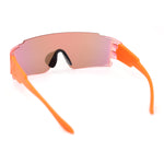 Mens Oversized Wrap Sport Color Mirror Shield Futuristic Sunglasses