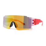 Mens Oversized Wrap Sport Color Mirror Shield Futuristic Sunglasses