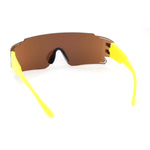 Mens Oversized Wrap Sport Color Mirror Shield Futuristic Sunglasses