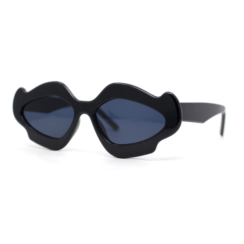 Womens Unique Nouveau Groovy Haze Cat Eye Plastic Sunglasses