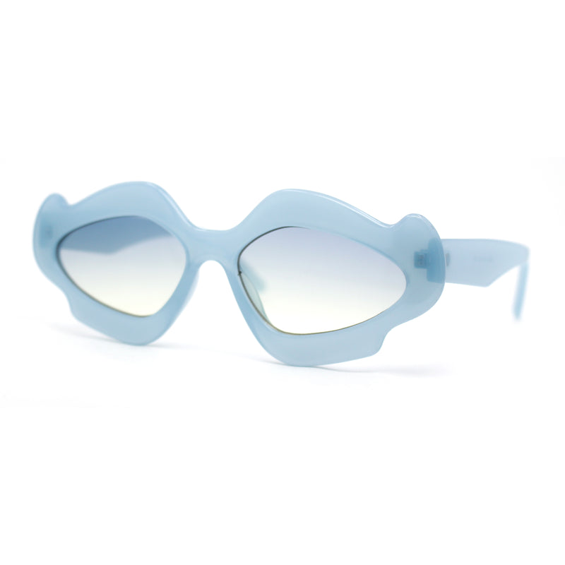 Womens Unique Nouveau Groovy Haze Cat Eye Plastic Sunglasses