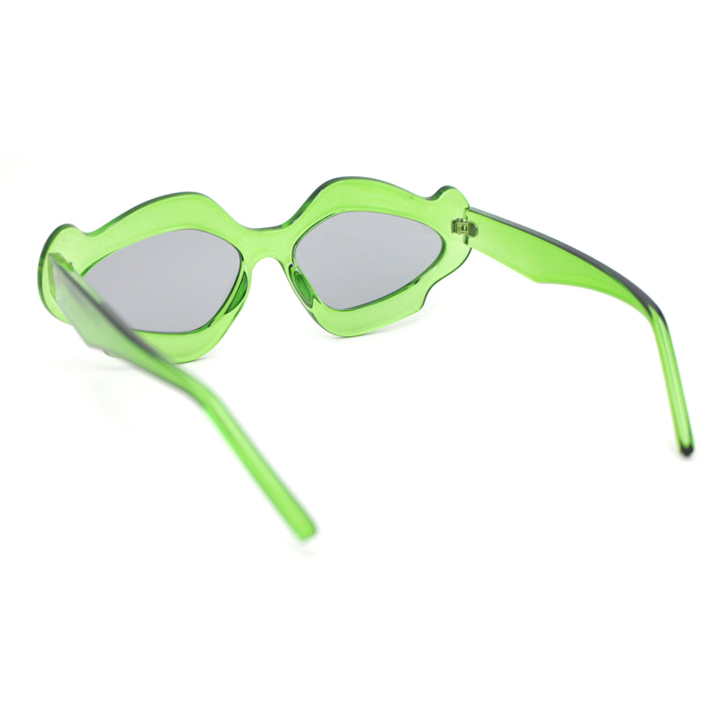 Womens Unique Nouveau Groovy Haze Cat Eye Plastic Sunglasses