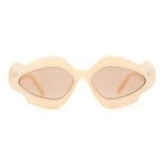 Womens Unique Nouveau Groovy Haze Cat Eye Plastic Sunglasses