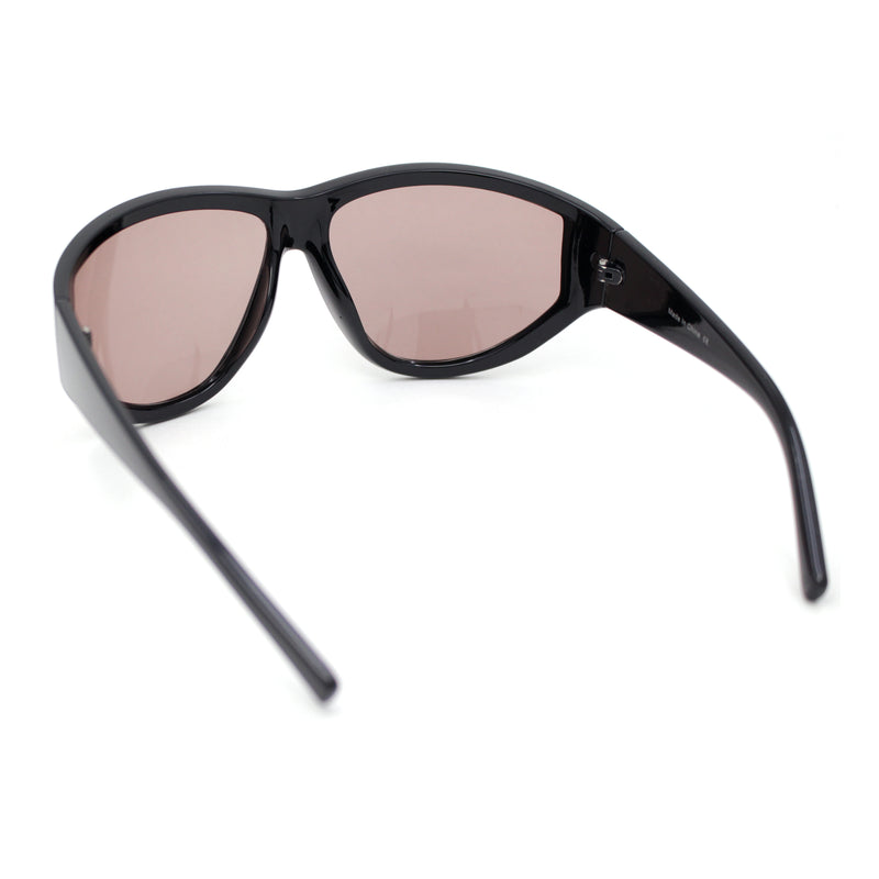 XXL Oversized Trendy Modified Curved Wrap Around Sport Plastic Sunglasses