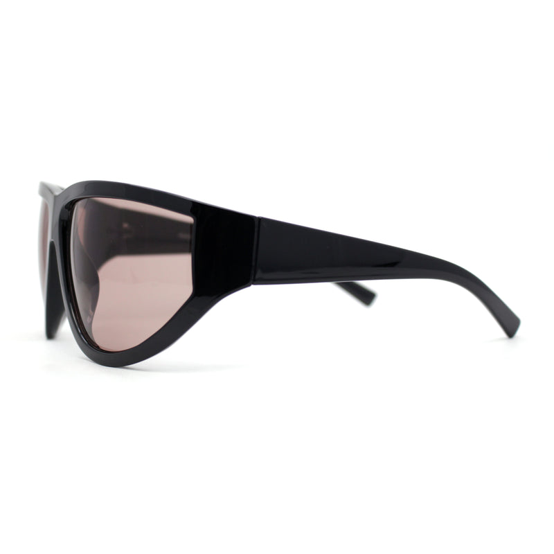 XXL Oversized Trendy Modified Curved Wrap Around Sport Plastic Sunglasses