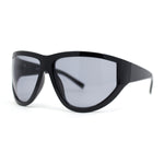 XXL Oversized Trendy Modified Curved Wrap Around Sport Plastic Sunglasses