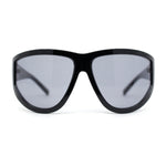 XXL Oversized Trendy Modified Curved Wrap Around Sport Plastic Sunglasses