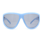 XXL Oversized Trendy Modified Curved Wrap Around Sport Plastic Sunglasses